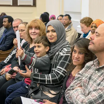 New citizens during the District of Maine's naturalization ceremony.