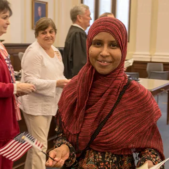 New citizens during the District of Maine's naturalization ceremony.