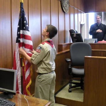 Ceremonies are open to the public, including students. They present the flag, or give a musical performance, or read an essay. Sometimes a naturalized citizen gives a speech.