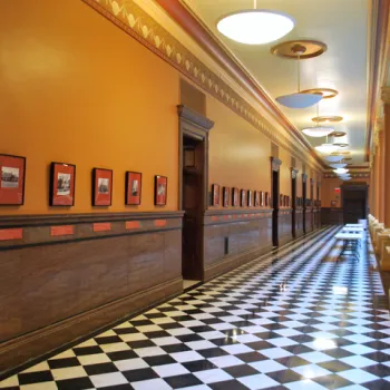 Photos of 95 New York City landmarks are on display at the historic Duberstein U.S. Bankruptcy Courthouse in Brooklyn.