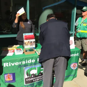 The Community Emergency Response Team information booth.