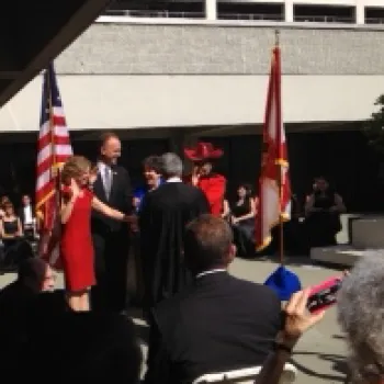 Rep. Debbie Wasserman Shultz (D-FL) is sworn in by Judge Rosemary Barkett, of the United States Court of Appeals for the Eleventh Circuit.