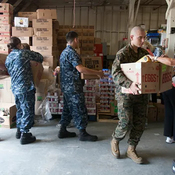 The Southern District of California donated food to the Miramar Food Locker, an organization that provides assistance to military families. Photo: Lance Cpl. Rebecca Eller, DVIDs