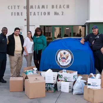 The Southern District of Florida Probation Office collected donations for Miami Fire Rescue’s efforts to help victims of Hurricane Sandy. 