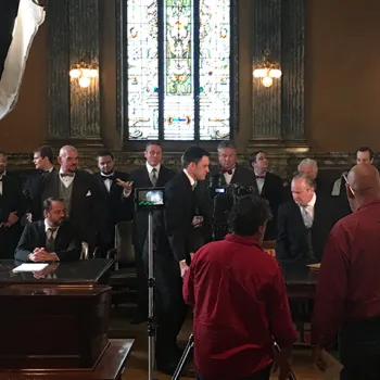 Filming of the Indiana courts video.