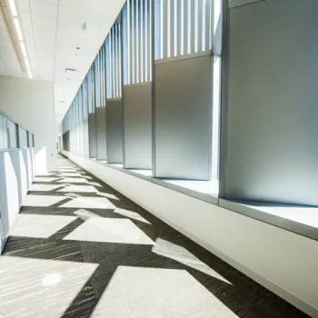 Inside the new federal courthouse in LA.