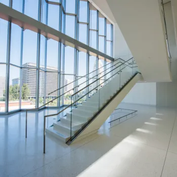 Inside of new federal courthouse in LA.