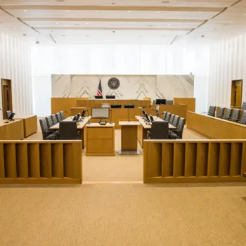 Inside of courtroom