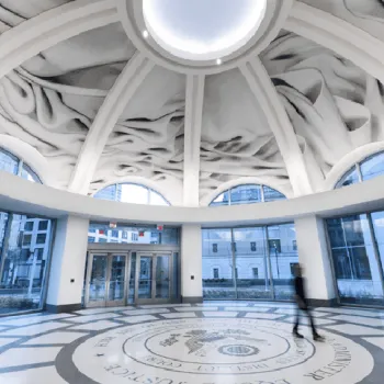 Rotunda at Nashville, TN courthouse, with a mosaic on the ceiling.