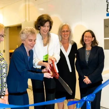 Taking part in a recent ribbon cutting in Brooklyn are, from left, Lynn Kelly, executive director of the City Bar Justice Center; Debra L. Raskin, New York City Bar Association president; Chief Judge Carol B. Amon, Eastern District of New York; Magistrate