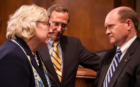 Judge Julia S. Gibbons, chair of the Judicial Conference Budget Committee, and AO Director John D. Bates