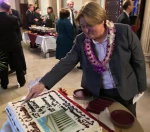 Caption: In New Haven, Connecticut, a birthday cake helped celebrate the 225th anniversary of the Judiciary Act of 1789.