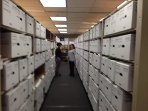 Before:  Boxes of case files line the shelves at the U.S. Bankruptcy Court for the Southern District of New York had a room filled with files.