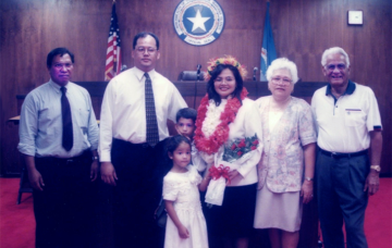 Chief Judge Ramona V. Manglona, Northern Mariana Islands, with her family.